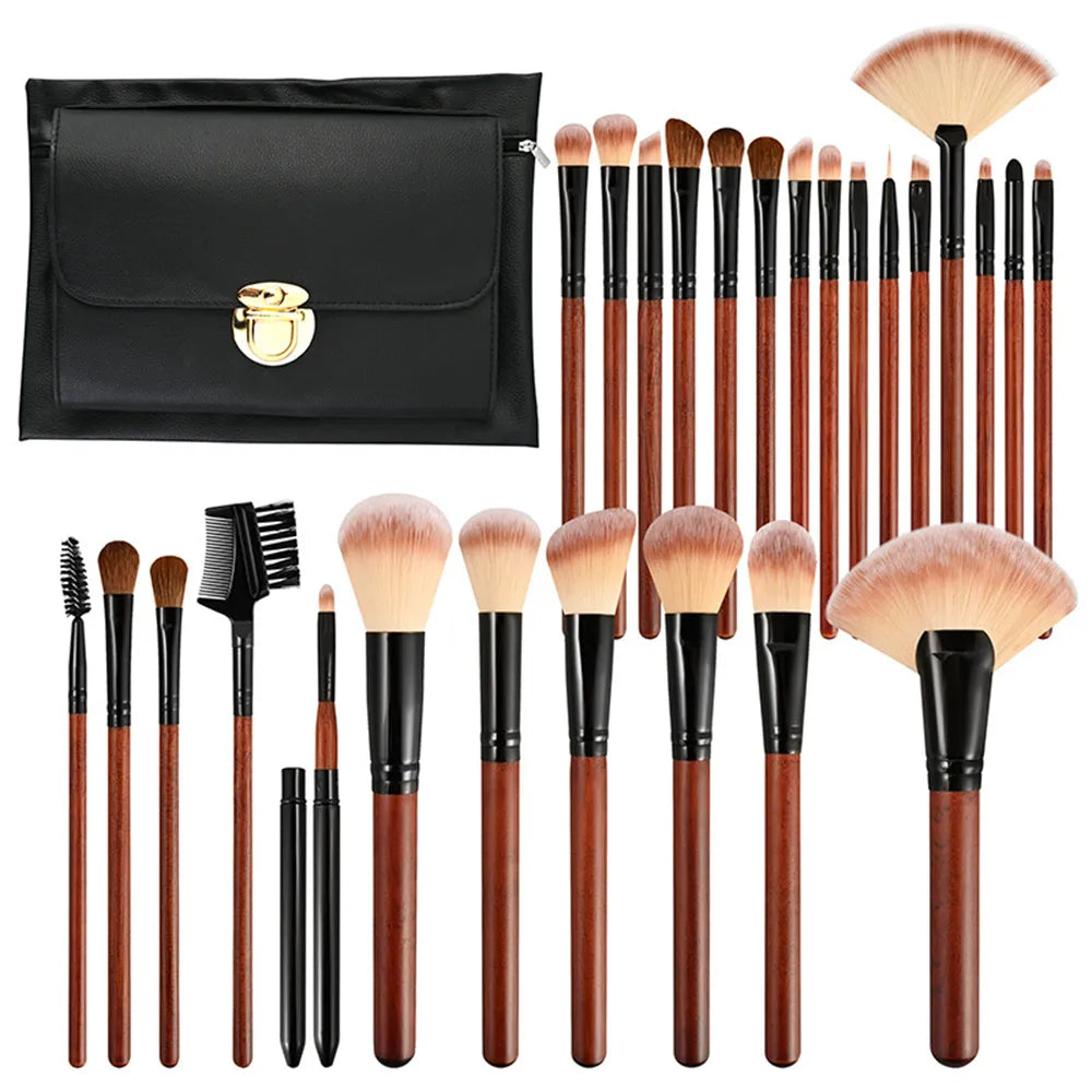 Make-up Profi-Pinselset aus Echthaar oder Kunsthaar - 26-teilig